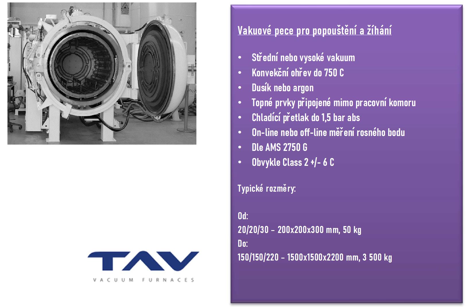 TAV Vacuum Furnaces portfolio - JST Consultancy